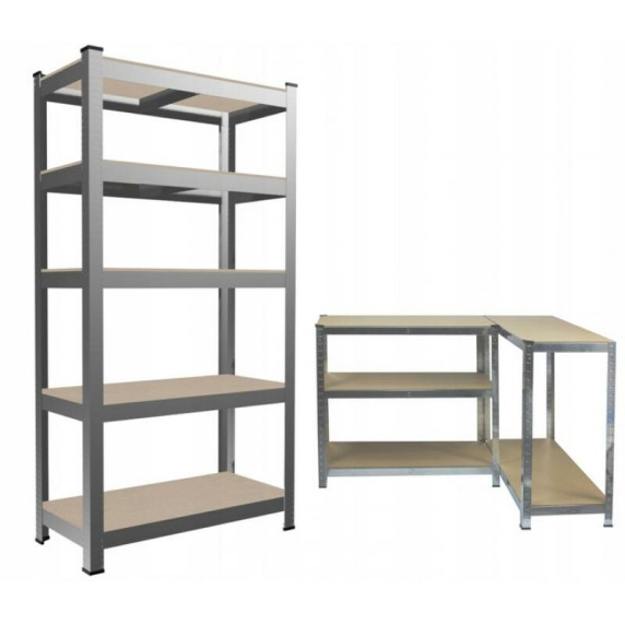 2x Kovový regál 180 x 90 x 30 cm 5 políc AGA GWI0885