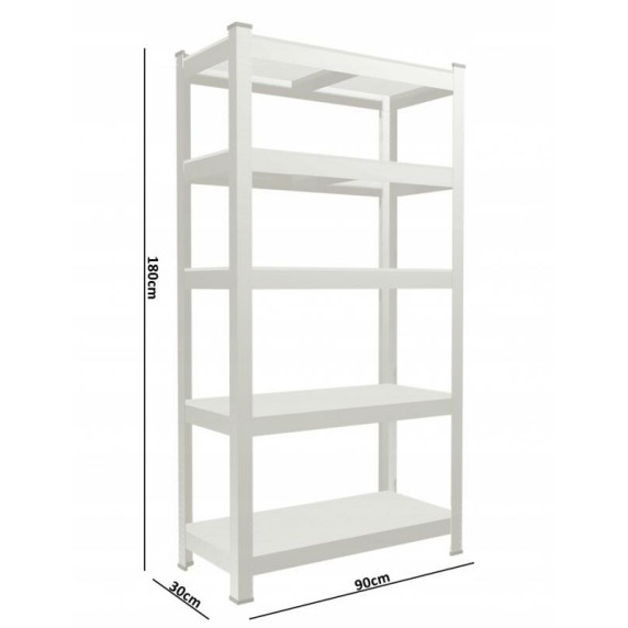 2x Kovový regál 180 x 90 x 30 cm 5 políc AGA GWI0885