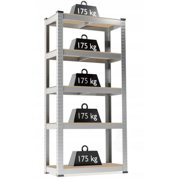 2x Kovový regál 180 x 90 x 30 cm 5 políc AGA GWI0885
