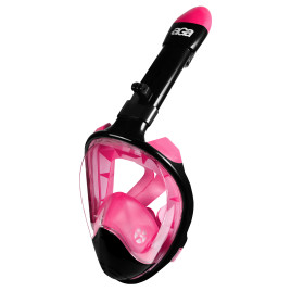 Aga Full Face Snorkel Mask L/XL Fekete/Rózsaszín - 
