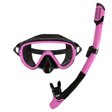 Set scufundări - mască și snorkel - negru/roz - M8+S6 AGA DS1310BL-PI - 