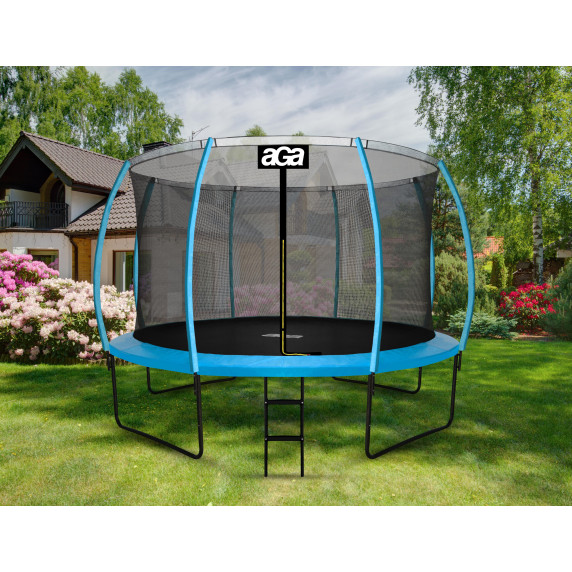 Trambulin belső védőhálóval létrával 430 cm Aga SPORT EXCLUSIVE MRPU1014LB - Világoskék