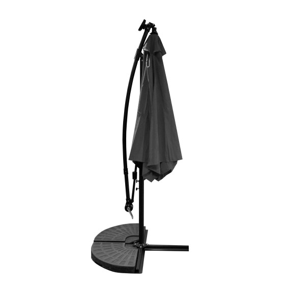 Záhradný slnečník s LED osvetlením 300 cm AGA MR2024-Dark Grey - tmavosivý