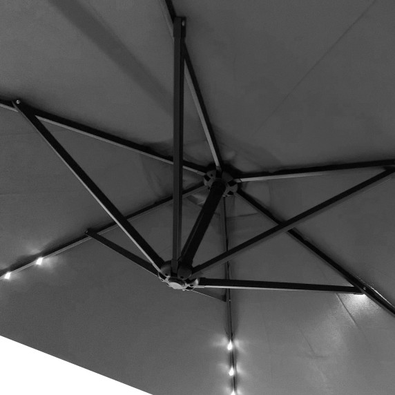 Záhradný slnečník s LED osvetlením 300 cm AGA MR2024-Dark Grey - tmavosivý
