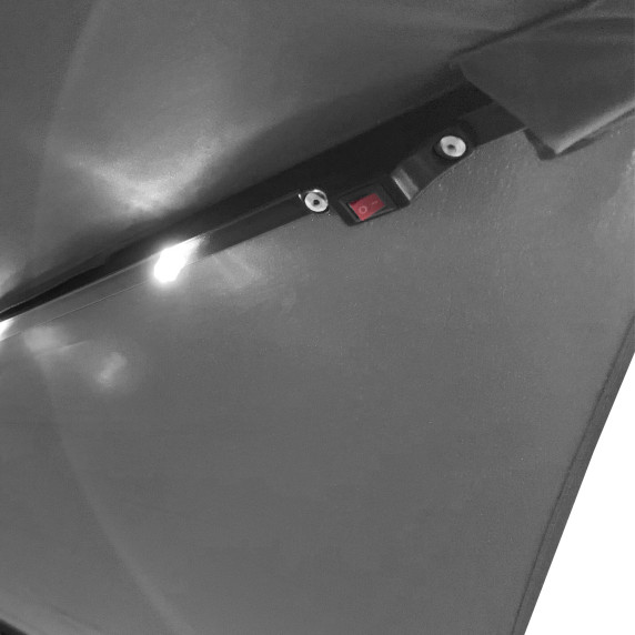 Záhradný slnečník s LED osvetlením 300 cm AGA MR2024-Dark Grey - tmavosivý