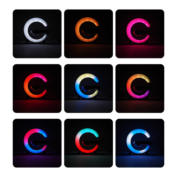 RGB LED lámpa 5 az 1-ben Aga vezeték nélküli töltővel - DS5108-BLA -fekete