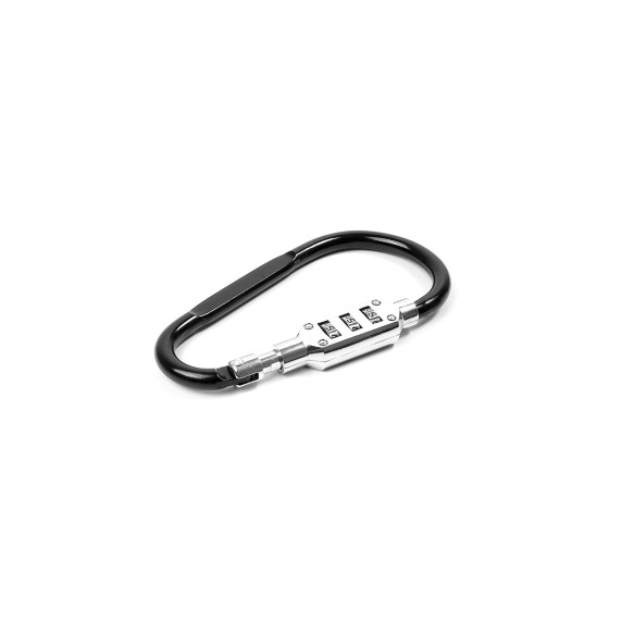 Karabiner kódzárral AGA 12,1x6,7 cm - Fekete