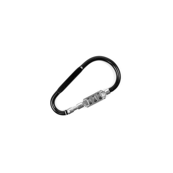 Karabiner kódzárral AGA 12,1x6,7 cm - Fekete