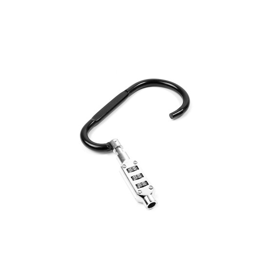 Karabiner kódzárral AGA 12,1x6,7 cm - Fekete