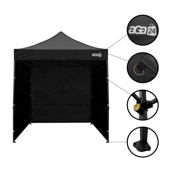 Pavilion grădină - AGA MR1601-black - 3 x 3 m negru