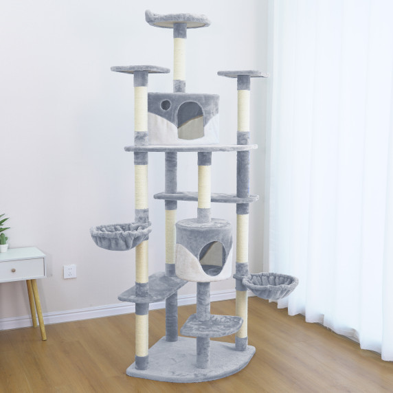 Macska kaparófa 200 cm AGA DS321  - Szürke-fehér