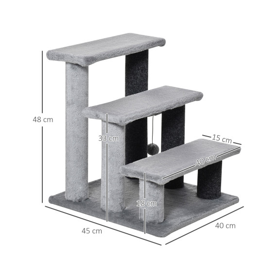 Scară pentru pisici Aga 48x40x45 cm - gri