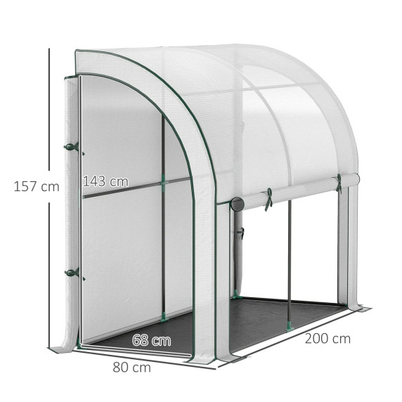 Fal melletti fóliasátor 200x80x157 cm AGA DSA2316/84H-195V00WT