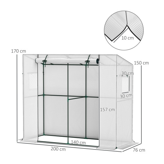 Záhradný fóliovník 200x76x170 cm AGA DSA2318/84H-202V00WT
