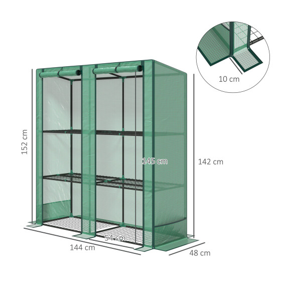 Kerti fóliasátor 144x48x152 cm AGA DSA2328/84H-241V00GN