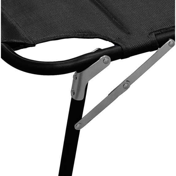 Záhradné lehátko so strieškou XXL AGA MR4260-Black - čierne