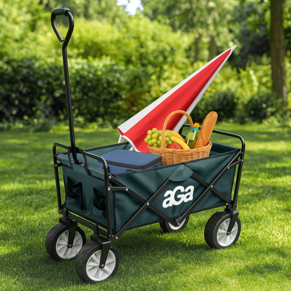 Cărucior pliabil pentru ștrand sau camping -AGA MR4620-Green - Gri