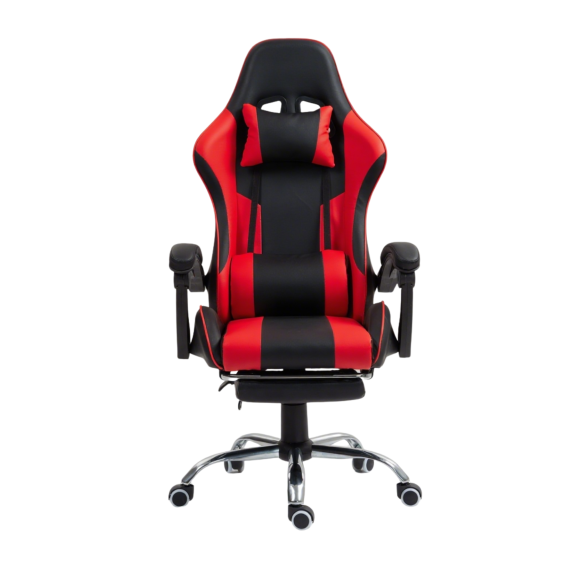 Scaun gamer cu suport pentru picioare AGA DS5011 - negru/roșu