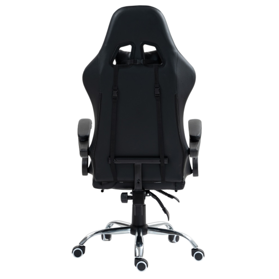 Scaun gamer cu suport pentru picioare AGA DS5011 - negru/roz