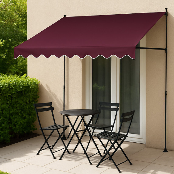 Teleszkópos napellenző 350x120 cm AGA DS583-BUR - Burgundi