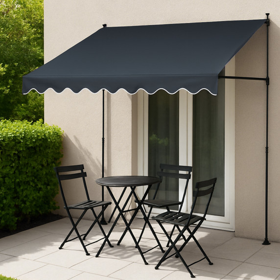 Teleszkópos napellenző 300x120 cm AGA DS582-GRY - Szürke