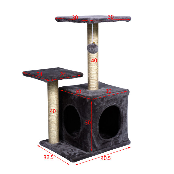 Macska kaparófa 30x45x70 cm AGA DS347-BLACK - Fekete