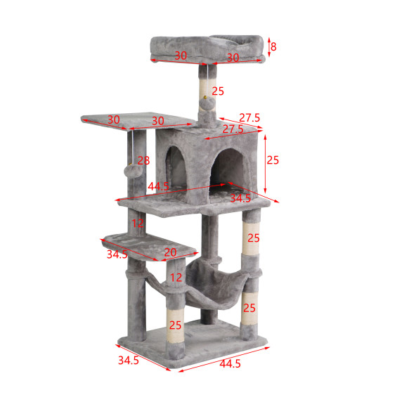 Stâlp de zgâriat pentru pisici 36x46x110 cm AGA DS344 - Gri
