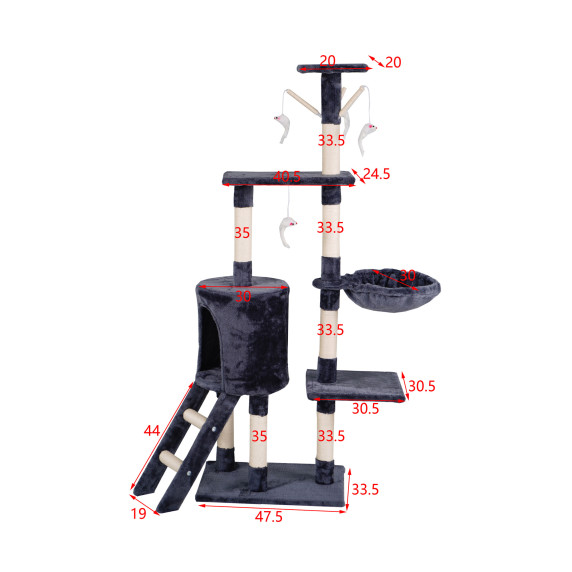 Macska kaparófa 47x35x136 cm AGA DS341 - Sötétszürke