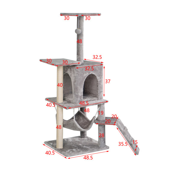 Stâlp de zgâriat pentru pisici 42x49x136 cm AGA DS345 - Gri
