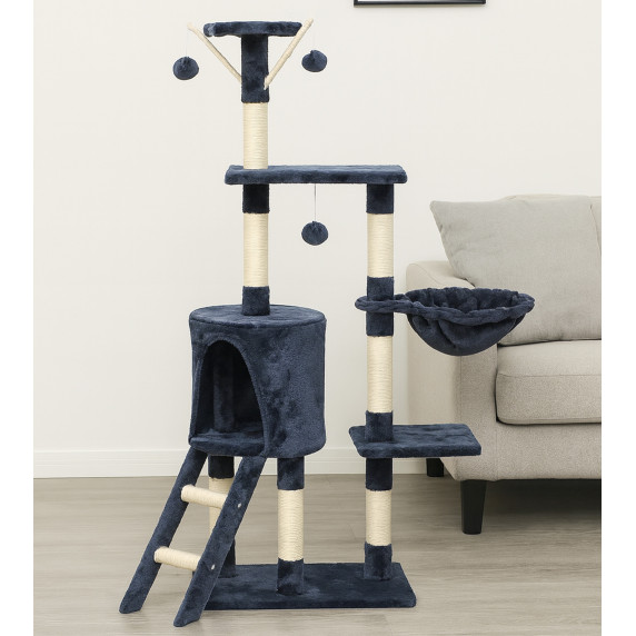 Stâlp de zgâriat pentru pisici Aga 55x36x136 cm Gri închis