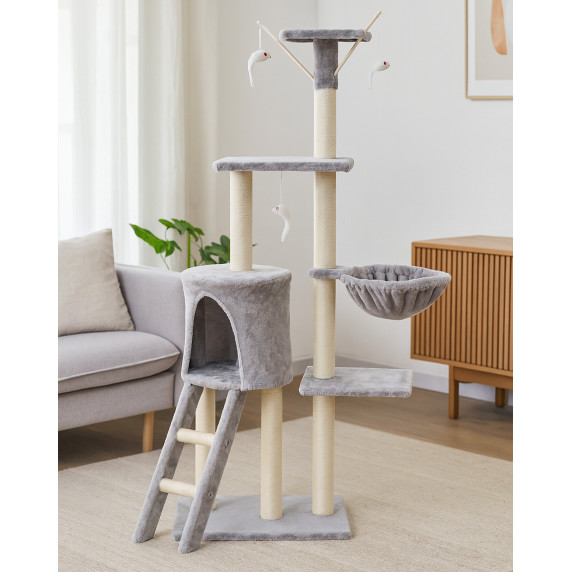 Stâlp de zgâriat pentru pisici 55x34x139 cm AGA DS342 - Gri