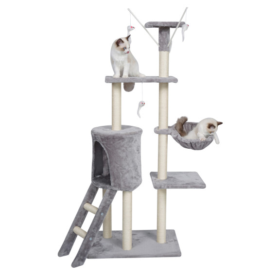 Stâlp de zgâriat pentru pisici 55x34x139 cm AGA DS342 - Gri