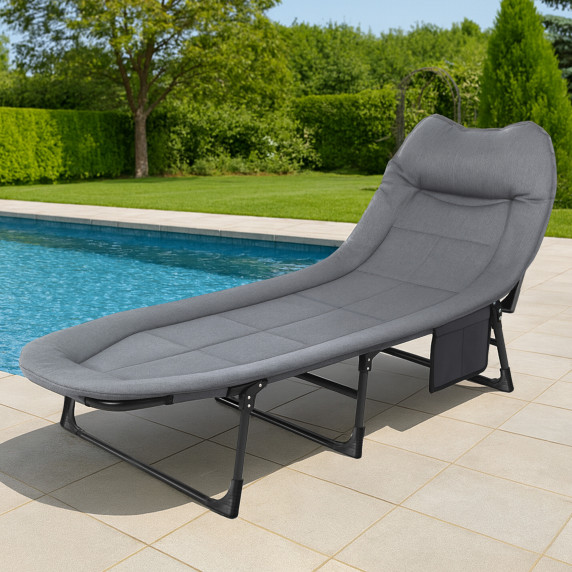 Kemping összecsukható napozóágy AGA DS593-GRY - Szürke