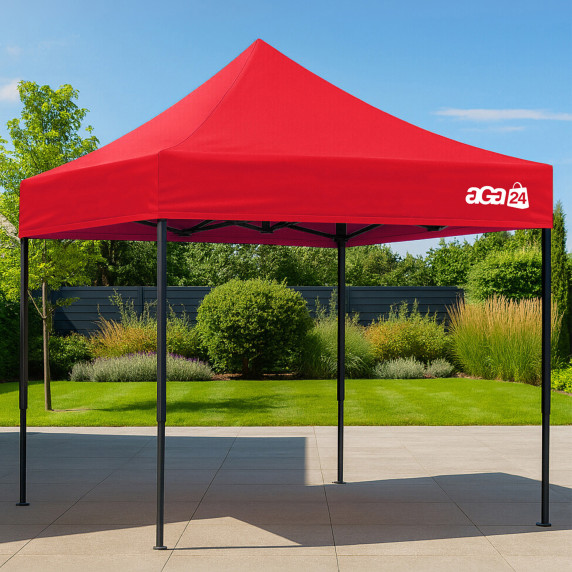 Predajný stánok bez bočníc 3×3 m AGA MR1701-LightRed - svetločervený