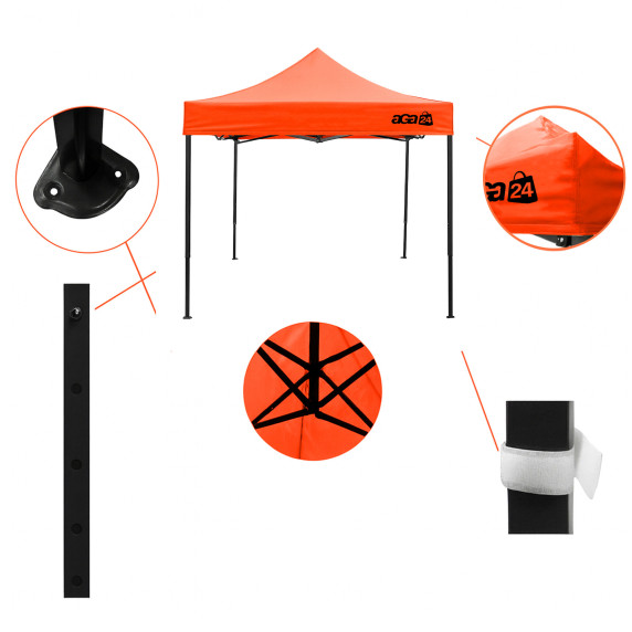 Stand de vânzare fără pereți laterali 3×3 m –AGA MR1701-Orange – portocaliu