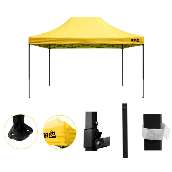 Stand de vânzare fără pereți laterali 3 x 4,5 m – AGA MR1702-YELLOW – galben