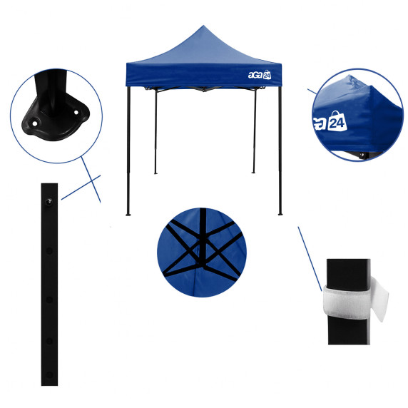 Stand de vânzare fără pereți laterali 2x2 m  – AGA MR1700-DARKBLUE– albastru