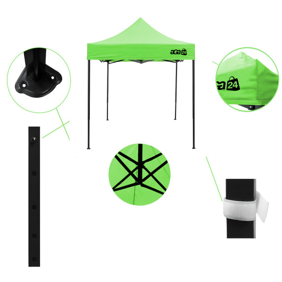 Stand de vânzare fără pereți laterali 2x2 m  – AGA MR1700-LIGHTGREEN – verde
