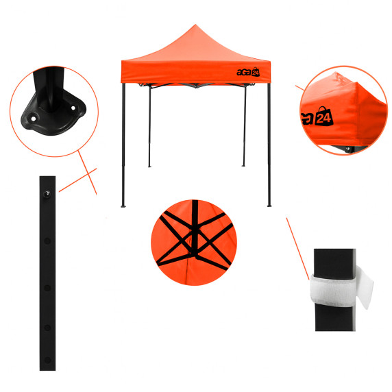 Stand de vânzare fără pereți laterali 2x2 m  – AGA MR1700-ORANGE –  portocaliu
