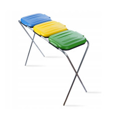 Szemeteszsák tartó állvány 3x120 l AGA - Sárga, kék, zöld - 