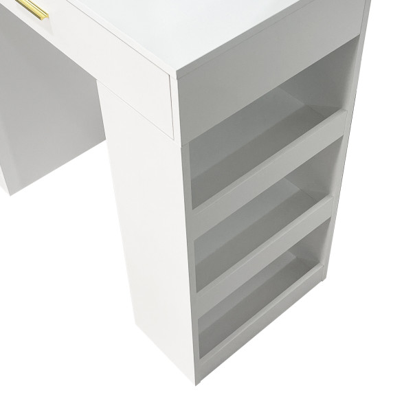 Toaletný stolík so zrkadlom a osvetlením AGA MRDT19 - matný biely