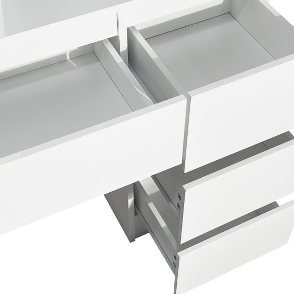 Toaletný stolík so zrkadlom a osvetlením AGA MRDT21 - matný biely