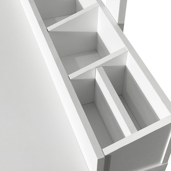 Masa de toaletă cu oglindă și iluminare + taburet AGA MRDT24 – alb