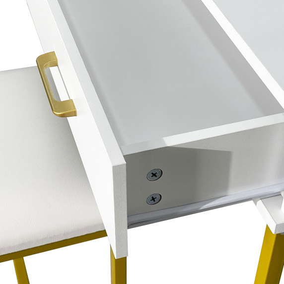 Masa de toaletă cu oglindă și iluminare + taburet AGA MRDT24 – alb