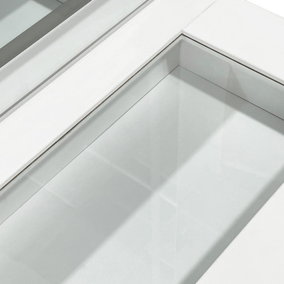 Masă de toaletă cu oglindă și iluminare Led + scaun  AGA MRDT20 - alb mat