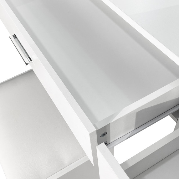 Masa de toaletă cu oglindă și iluminare + taburet AGA MRDT22 – alb