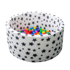 Suchý bazén s loptičkami 90x40 cm AGA DS5942 - hviezdičky - 