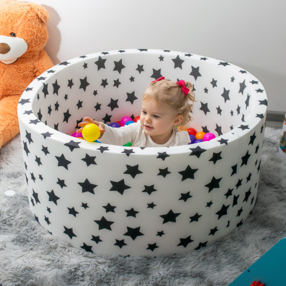 Suchý bazén s loptičkami 90x40 cm AGA DS5942 - hviezdičky