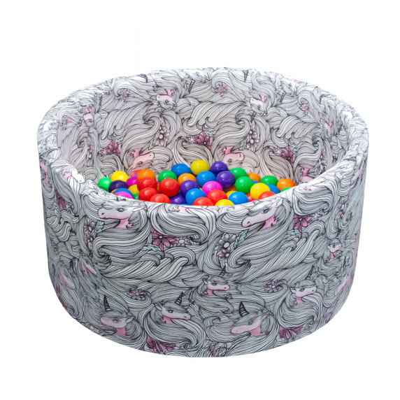 Suchý bazén s loptičkami 90x40 cm AGA DS5943 - jednorožec