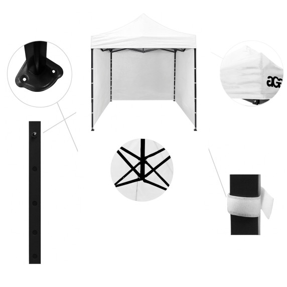 Nožnicový stánok 3x3 m AGA MR1601-white - biely